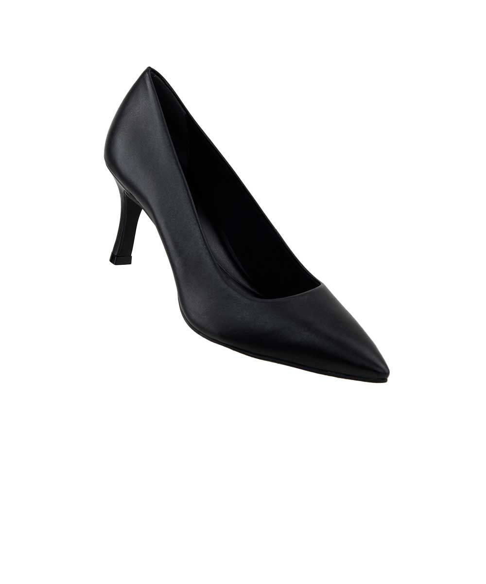 Scarpin Loucos E Santos Salto Fino Couro Preto Preto 2