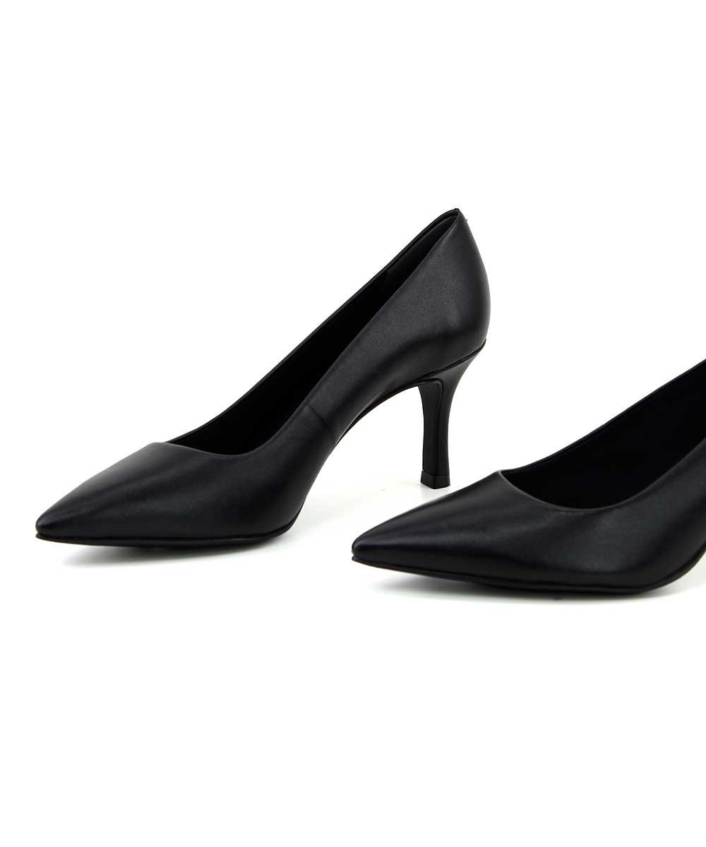 Scarpin Loucos E Santos Salto Fino Couro Preto Preto 4