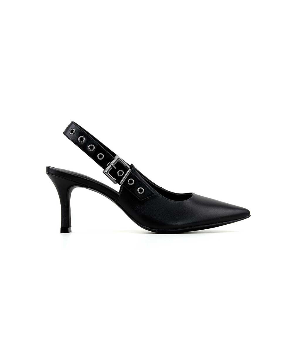 Scarpin Slingback Loucos E Santos Couro Preto