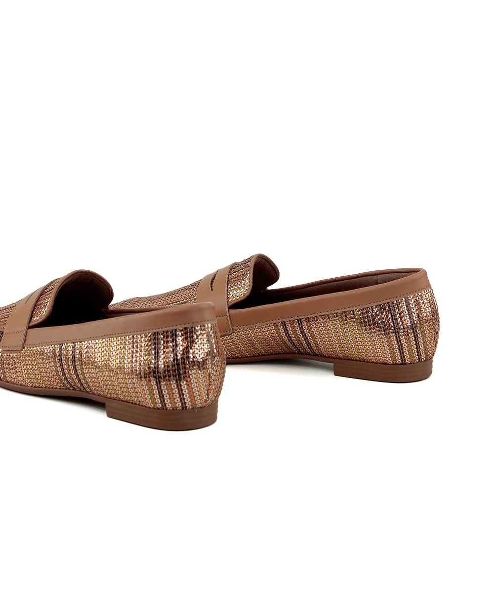 Mocassim Loafer Valentina Bico Quadrado Multicolor Bronze 6