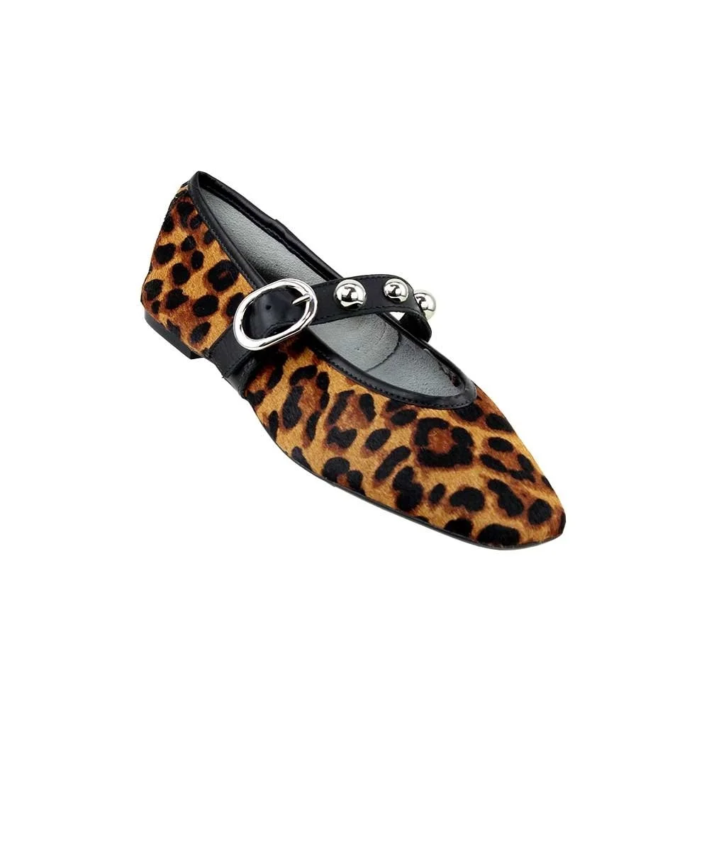 Sapatilha Giulia Domna Fivela Adereço Couro Onça Onça 4