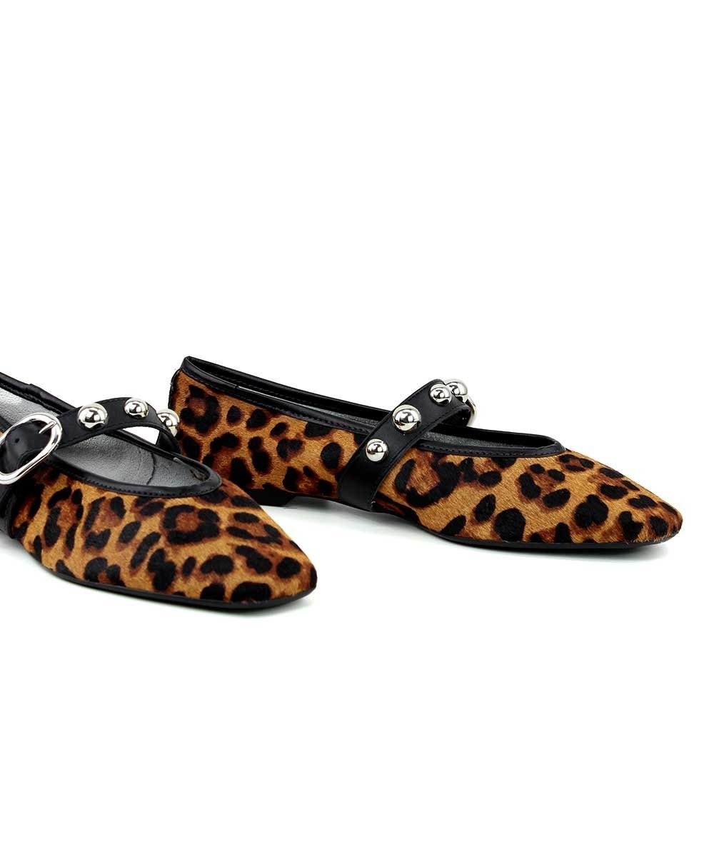 Sapatilha Giulia Domna Fivela Adereço Couro Onça Onça 3