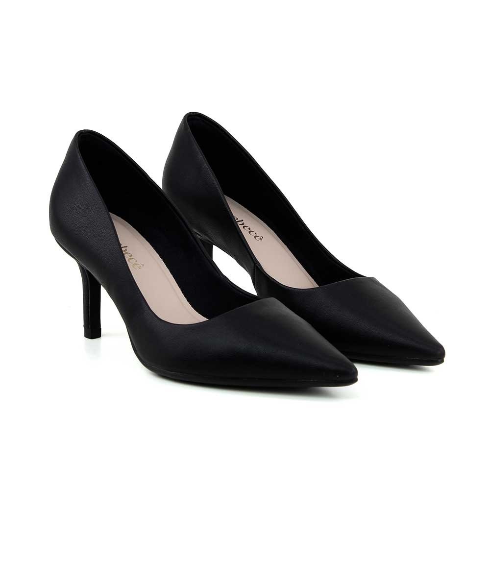 Scarpin Salto Médio Fino Bebecê Preto Preto 3