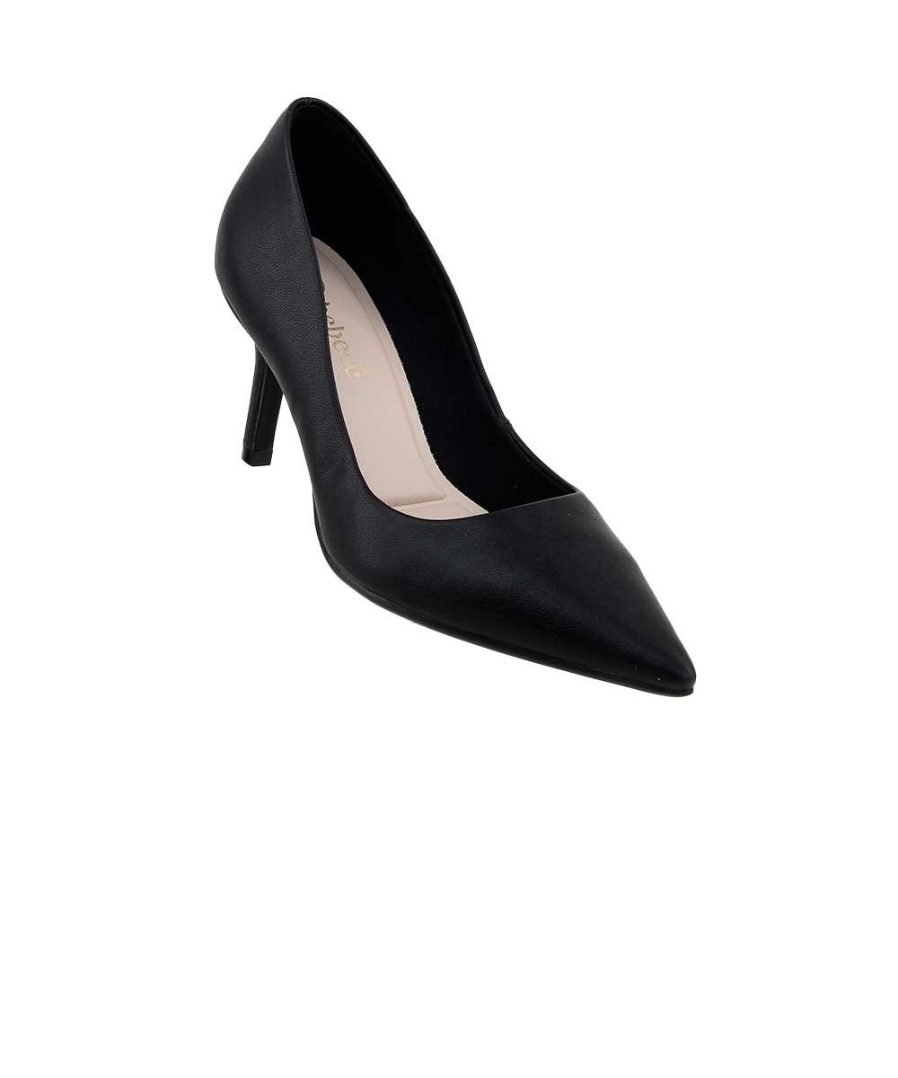 Scarpin Salto Médio Fino Bebecê Preto Preto 2