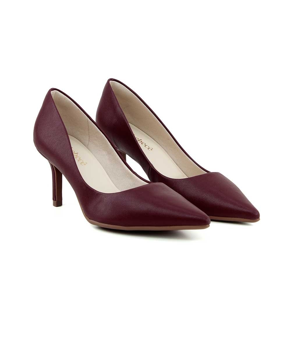 Scarpin Salto Médio Fino Bebecê Vinho Vinho 3