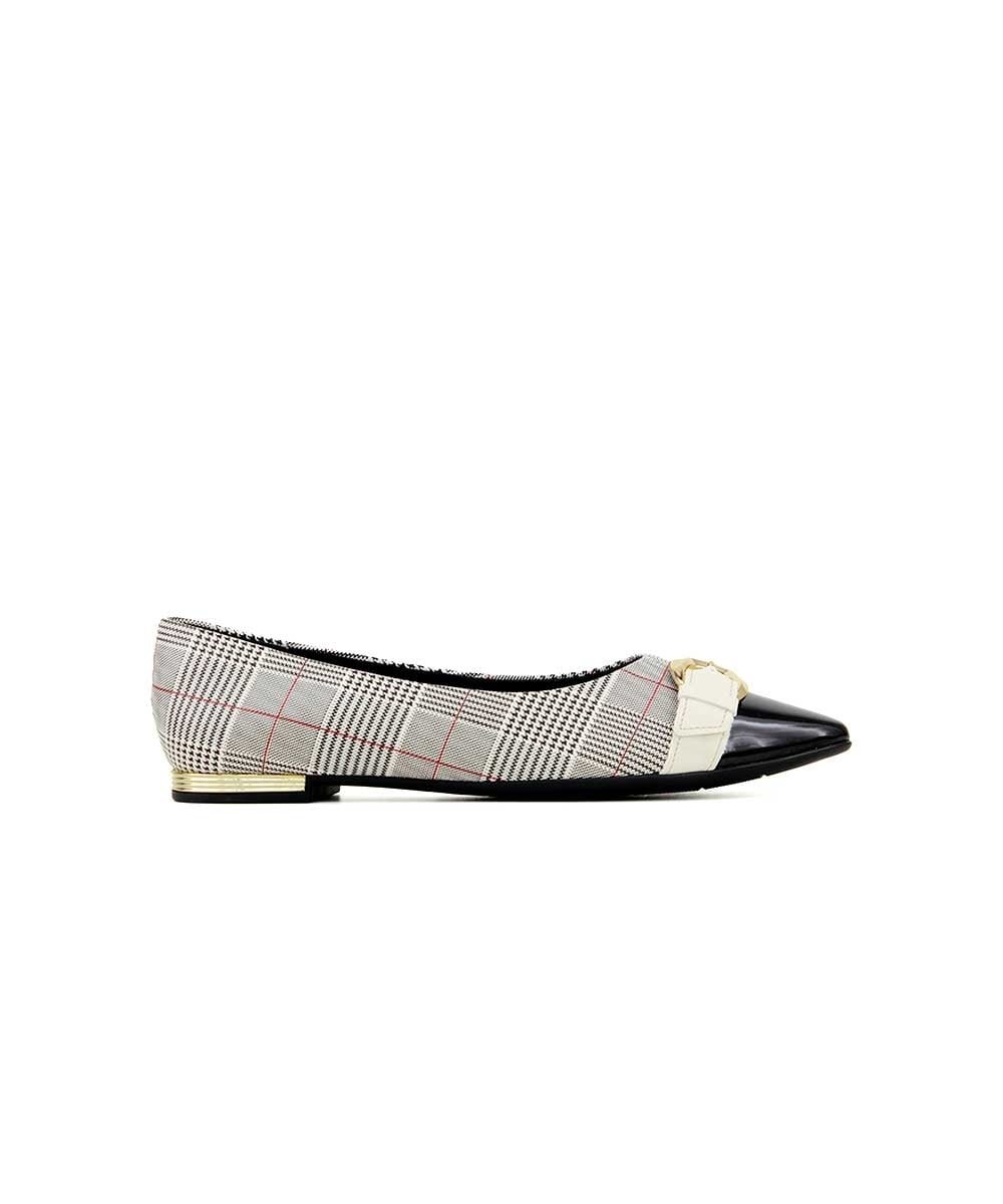 Sapato Piccadilly Mary Jane Wide Fit 748041 Xadrez Preto Preto