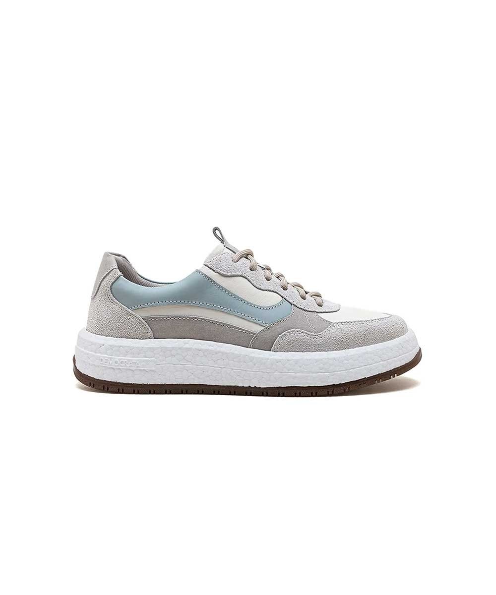 Sapatenis Feminino Democrata Denim Drake Pulse Knit Off White