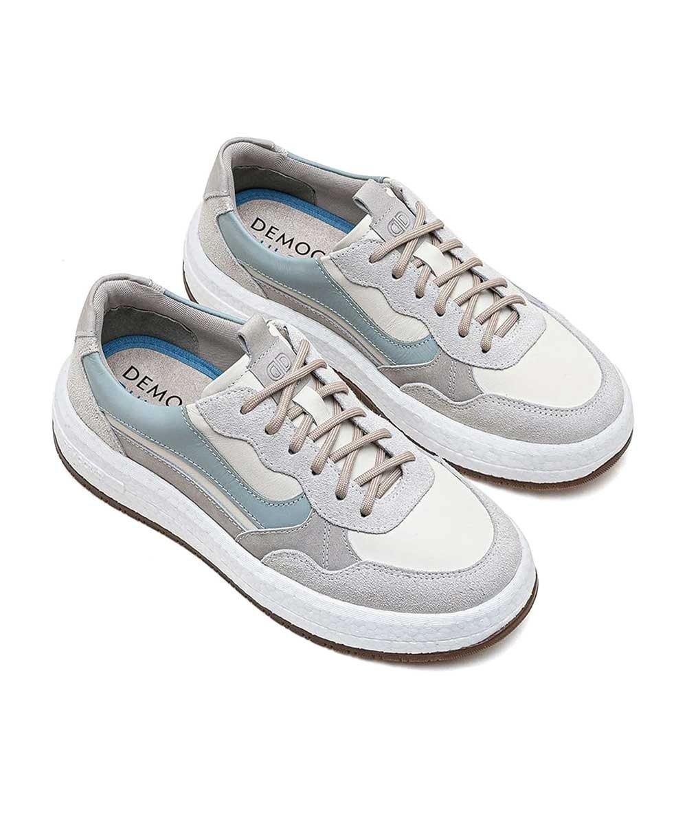 Sapatenis Feminino Democrata Denim Drake Pulse Knit Off White Cinza 2