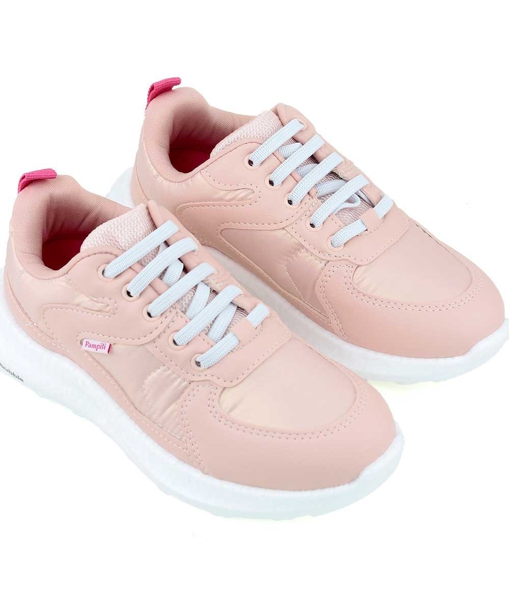 Tênis Infantil Pampili Bubble Comfy Elástico Rosa Rosa 4