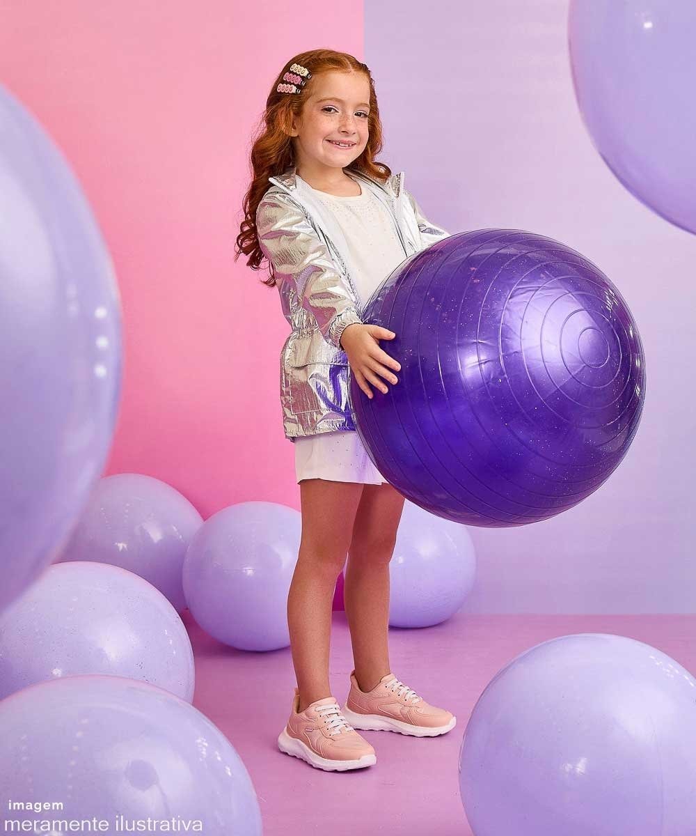 Tênis Infantil Pampili Bubble Comfy Elástico Rosa Rosa 5