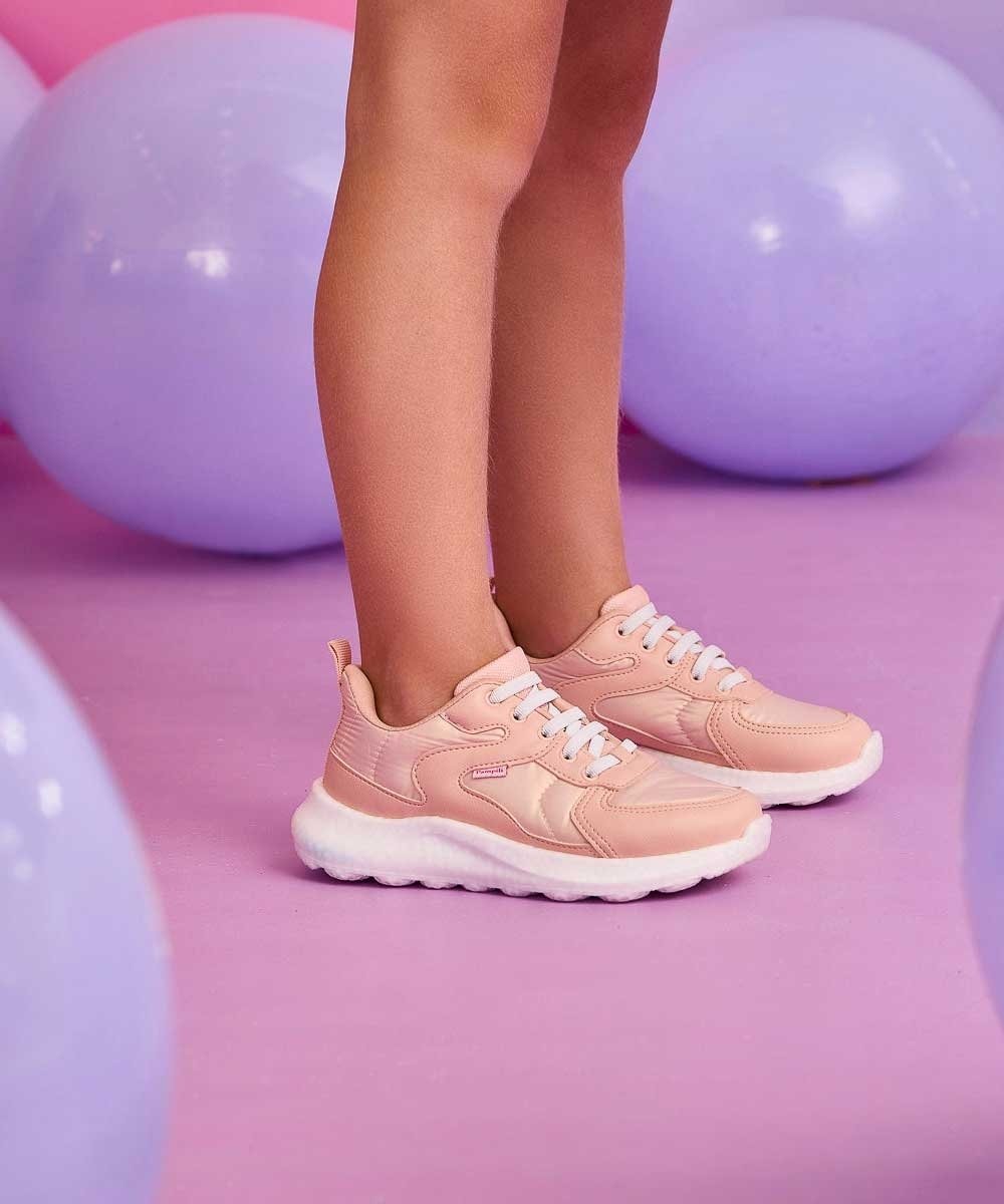 Tênis Infantil Pampili Bubble Comfy Elástico Rosa Rosa 6