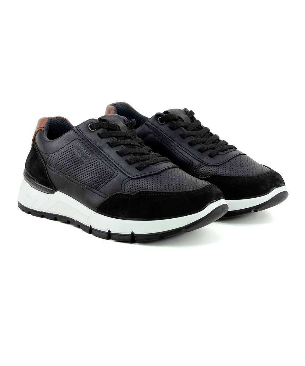 Tênis Casual Masculino Pegada Couro Preto Preto 3