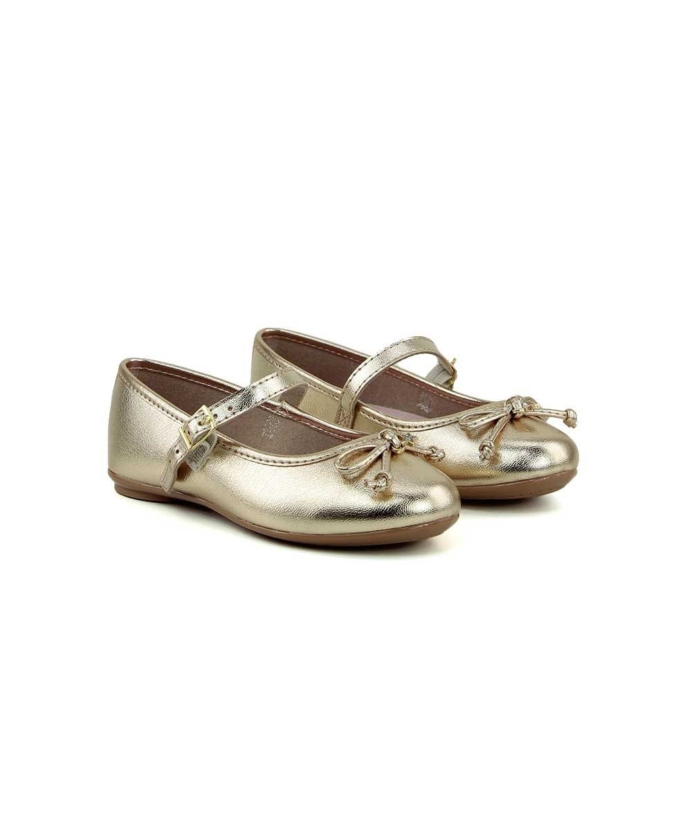 Sapatilha Infantil Molekinha Soft Laço Dourado Dourado 3