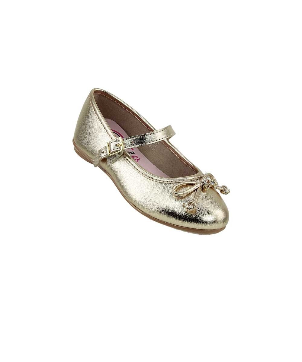 Sapatilha Infantil Molekinha Soft Laço Dourado Dourado 2