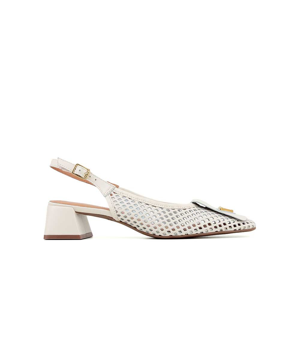 Sapato Slingback Giulia Domna Atanado Off White Branco 2