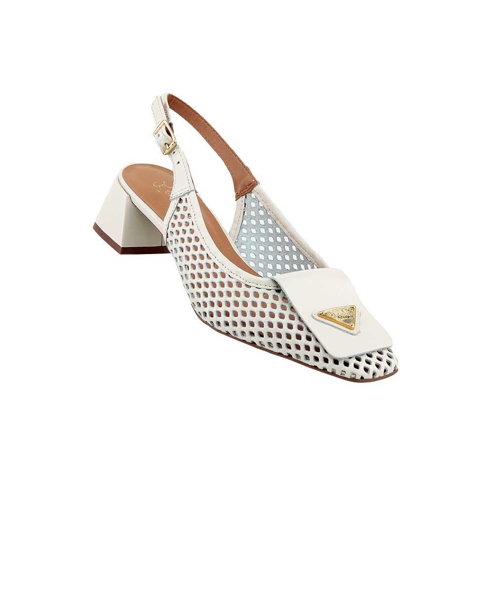 Sapato Slingback Giulia Domna Atanado Off White Branco 3