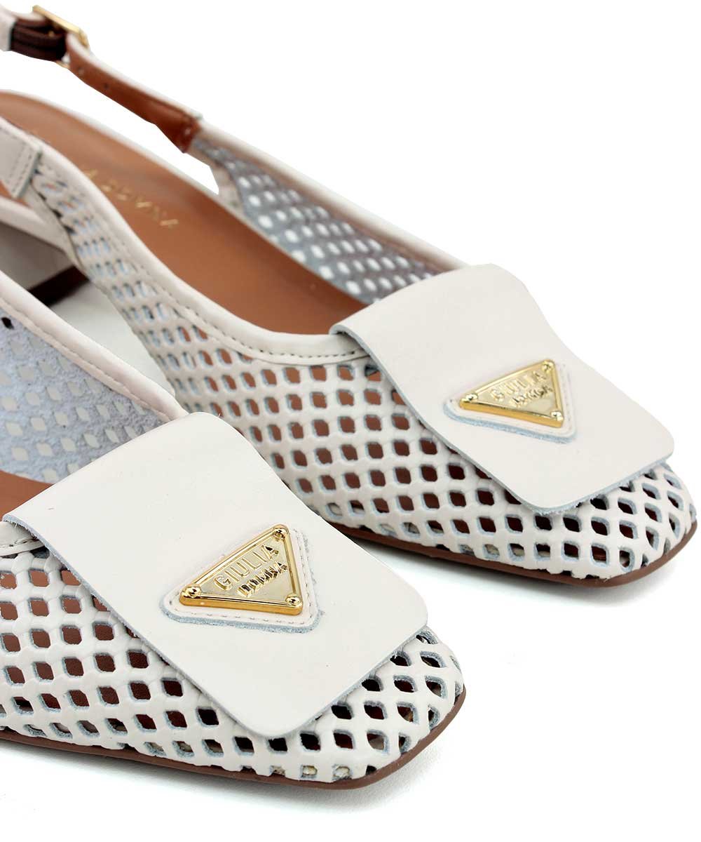 Sapato Slingback Giulia Domna Atanado Off White Branco 5