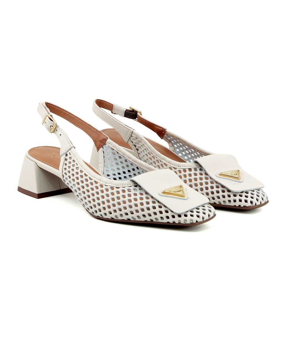 Sapato Slingback Giulia Domna Atanado Off White Branco 8