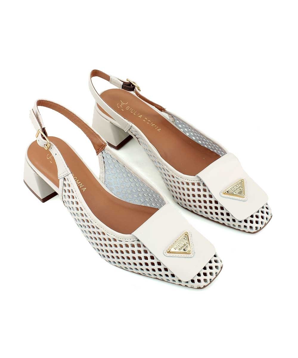 Sapato Slingback Giulia Domna Atanado Off White Branco 9