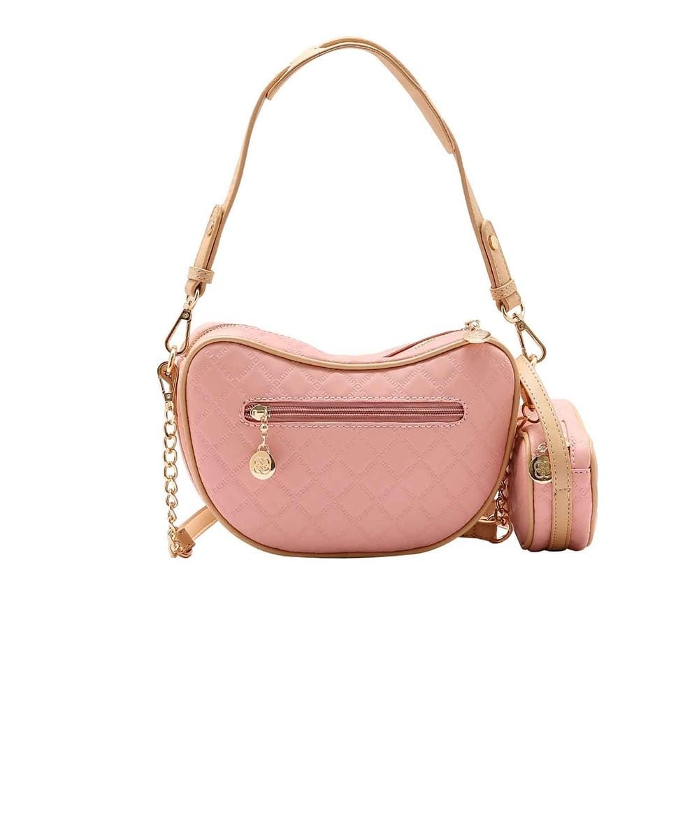 Bolsa Feminina Cute Ombro Chenson Matelassê Rosa Rosa 3