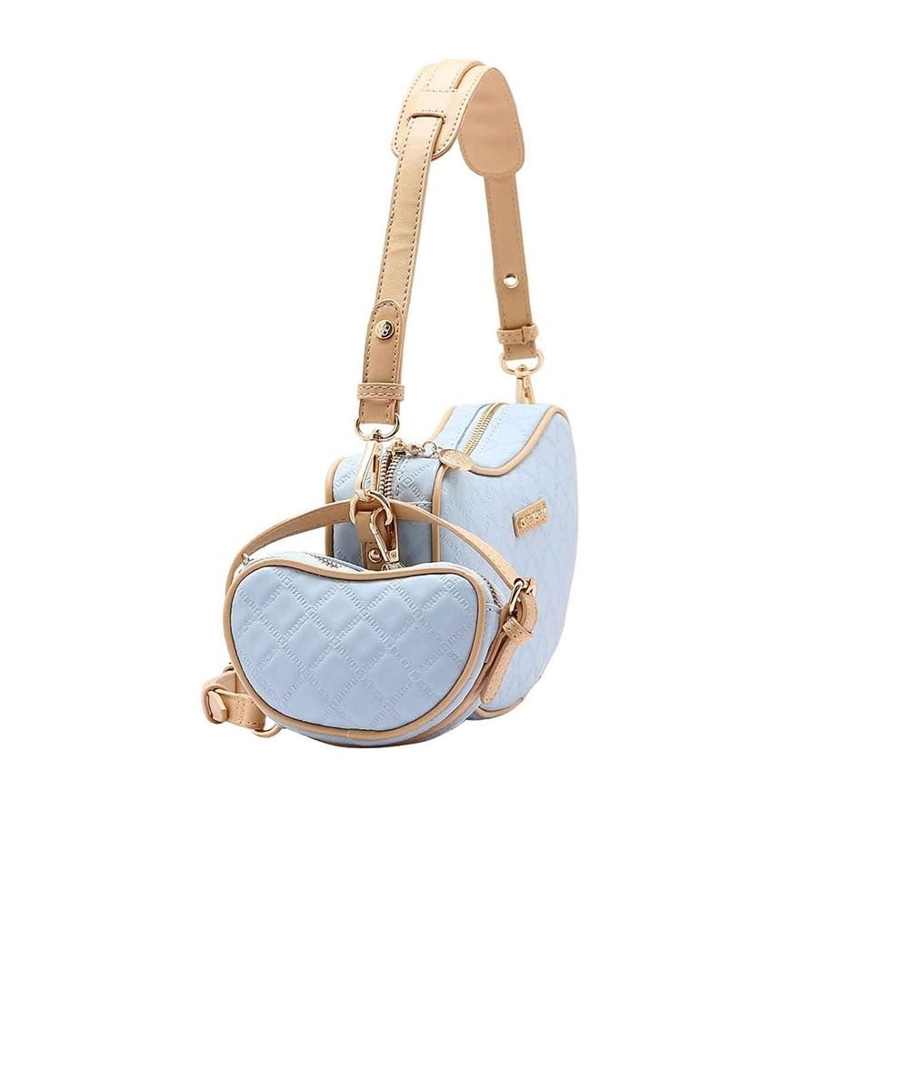 Bolsa Feminina Cute Ombro Chenson Matelassê Azul Azul 2