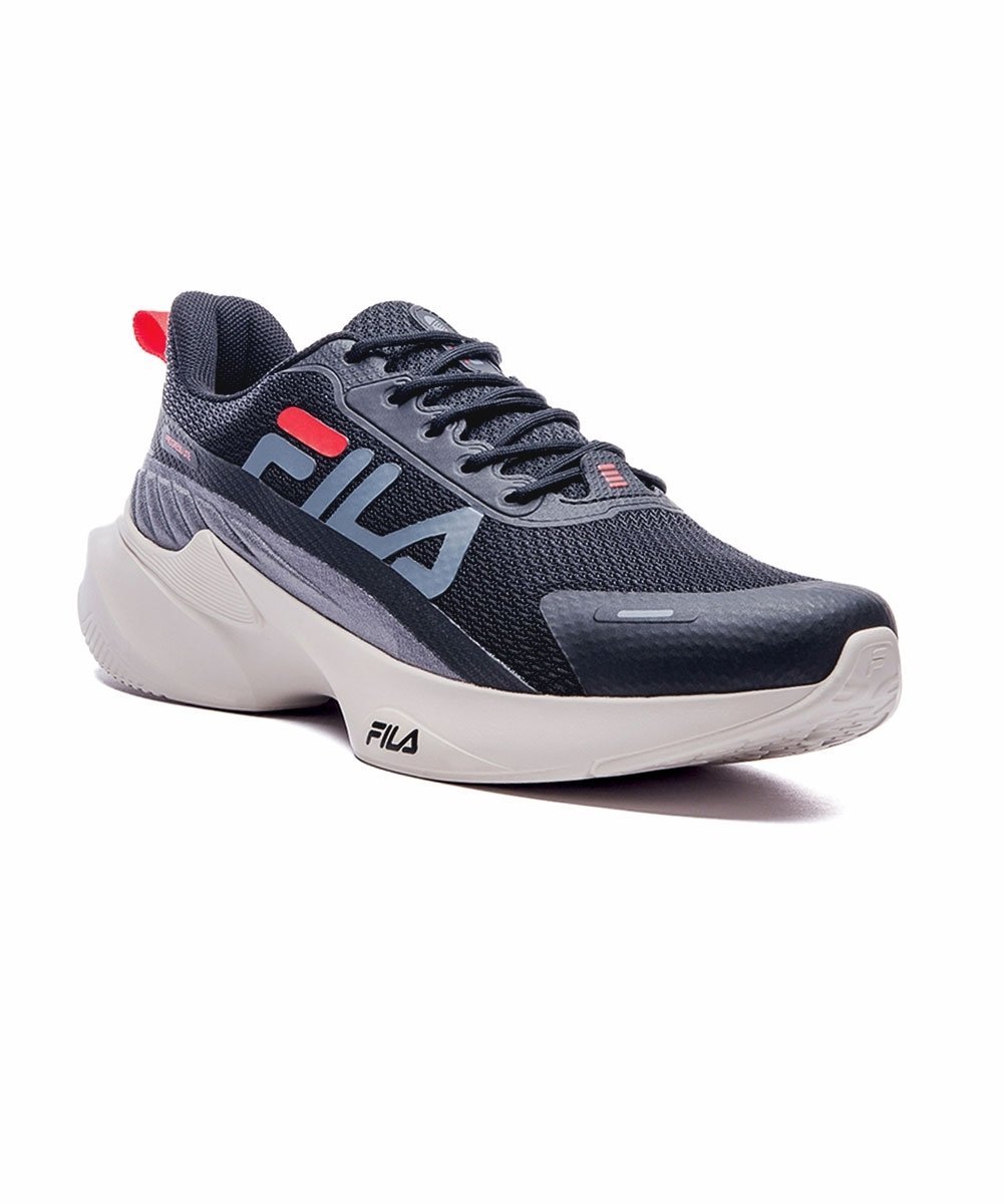 Tênis Esportivo Masculino Fila Progress Preto Azul 2
