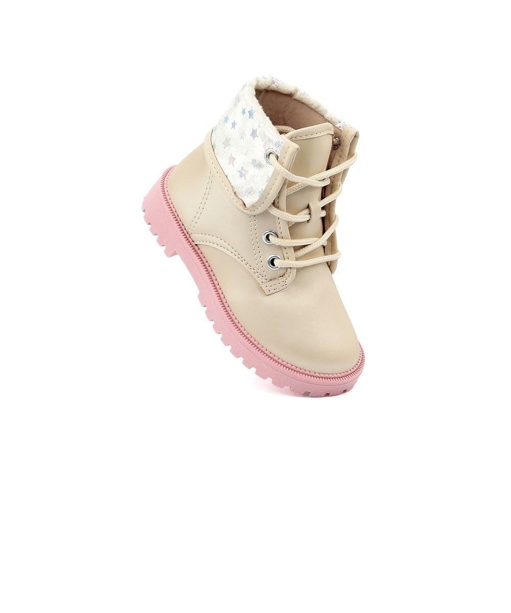 Coturno Infantil Molekinha 2126524 Creme Rosa 2