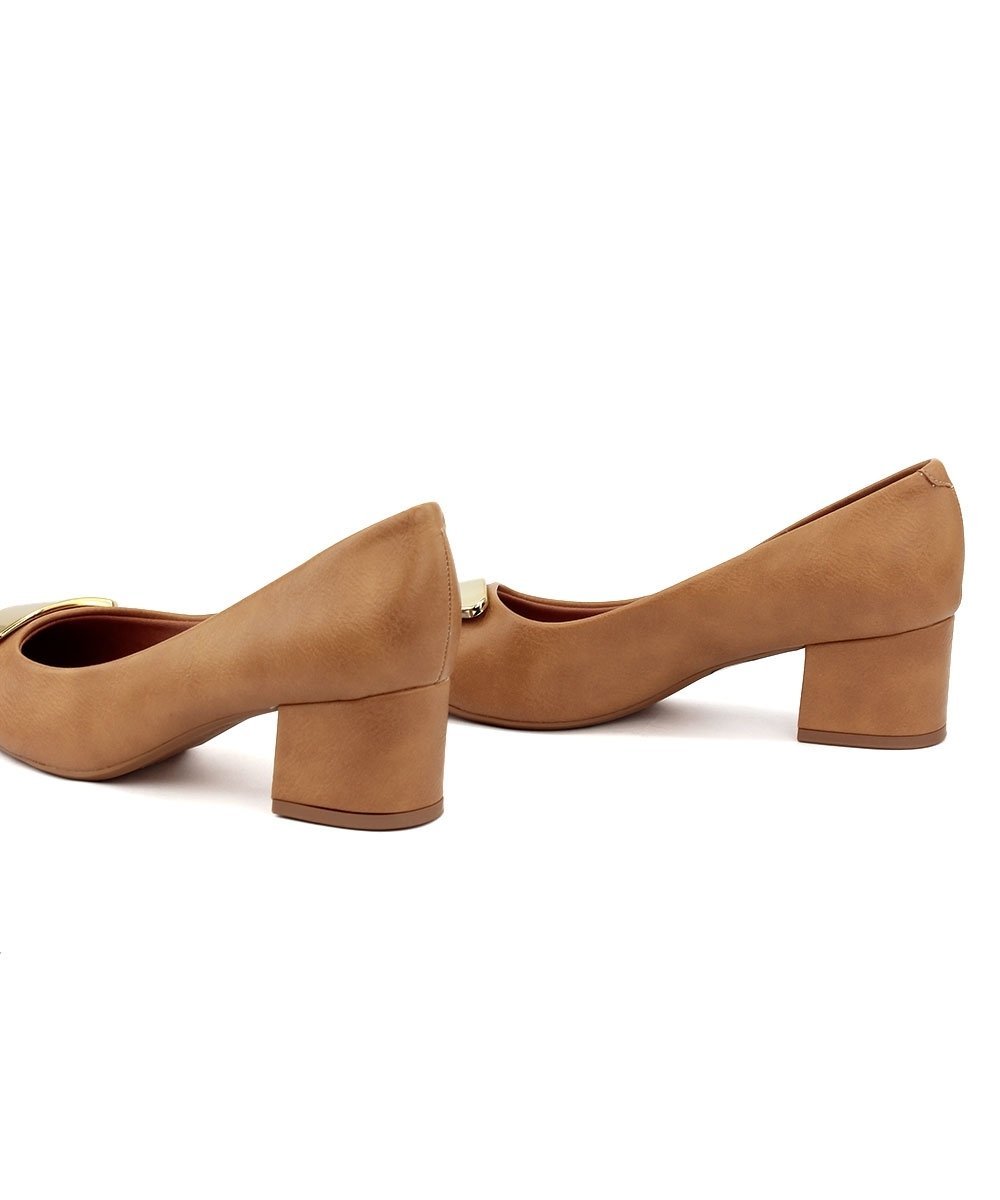 Sapato Scarpin Vizzano Salto Médio Areia Bege 5