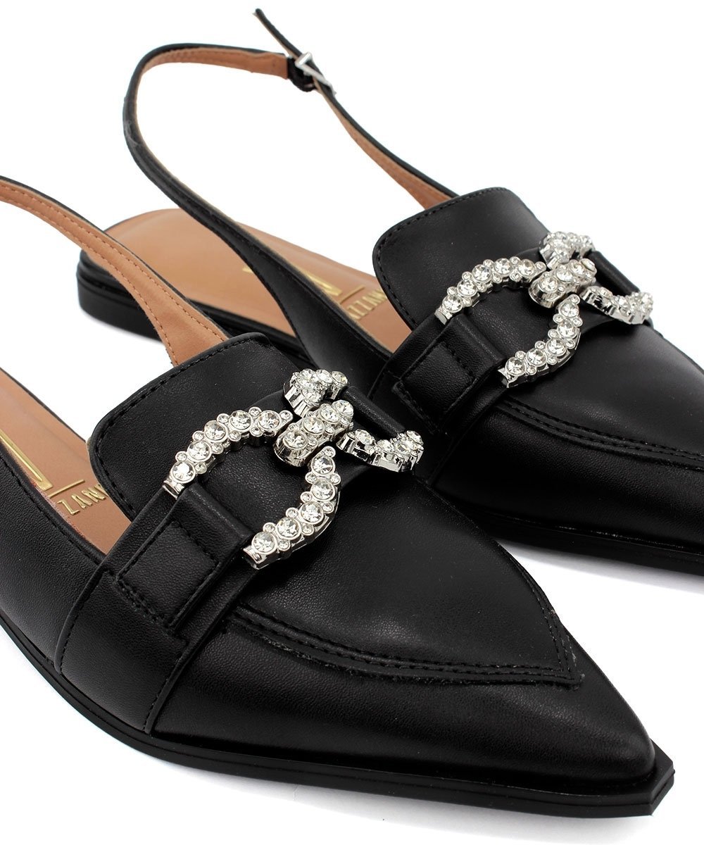 Sapato Slingback Vizzano Salto Baixo Preto Preto 5
