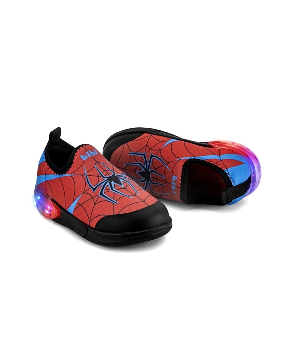 Tênis Infantil Bibi Space Aranha com Led Preto/Verm. Preto/Vermelho 2