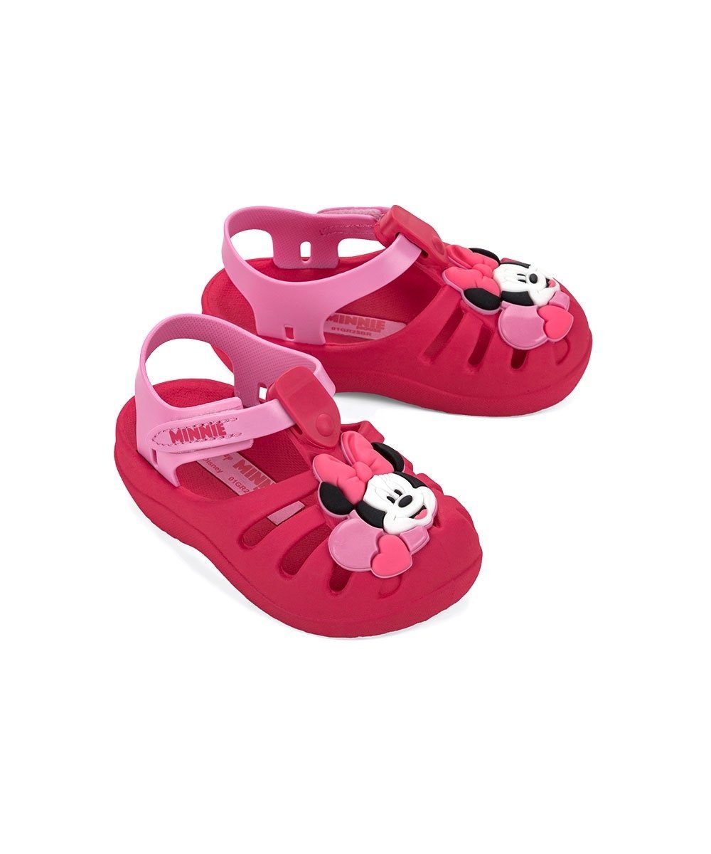 Sandália de Bebê Grendene Disney Magic Rosa Vermelho 2