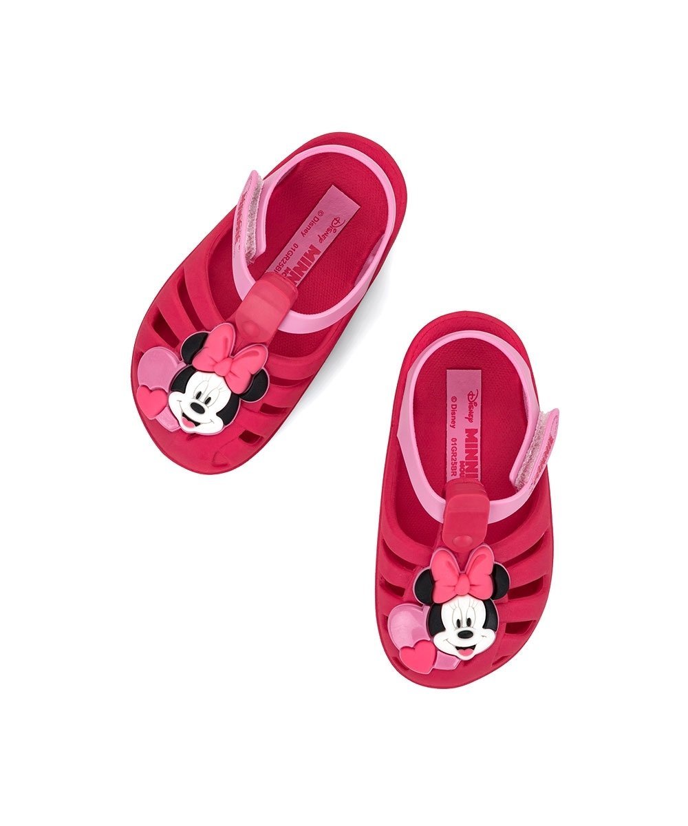 Sandália de Bebê Grendene Disney Magic Rosa Vermelho 3