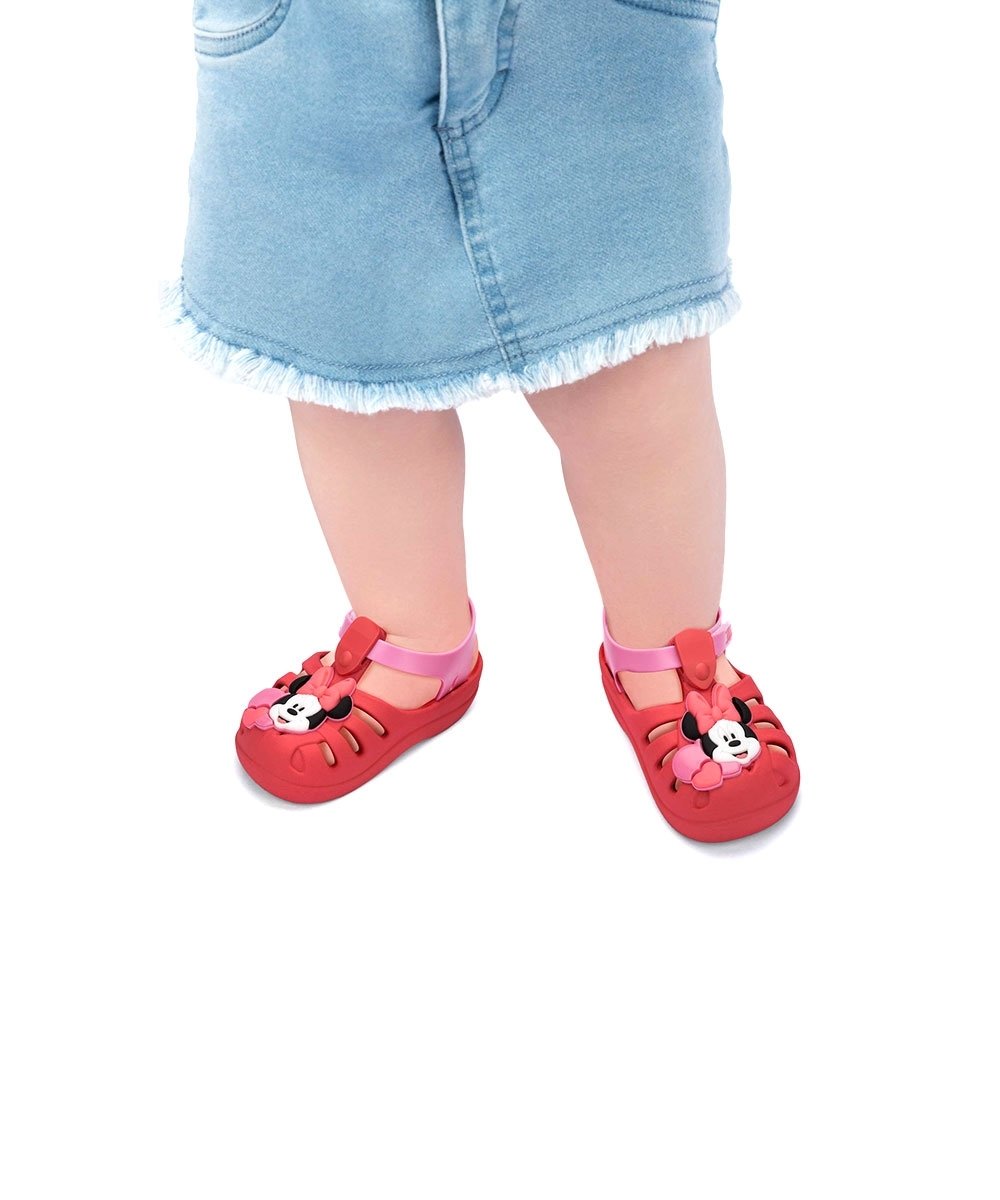Sandália de Bebê Grendene Disney Magic Rosa Vermelho 4