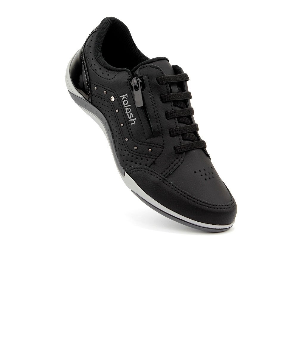 Tênis Feminino Kolosh Calce Fácil Ziper Preto Preto 2