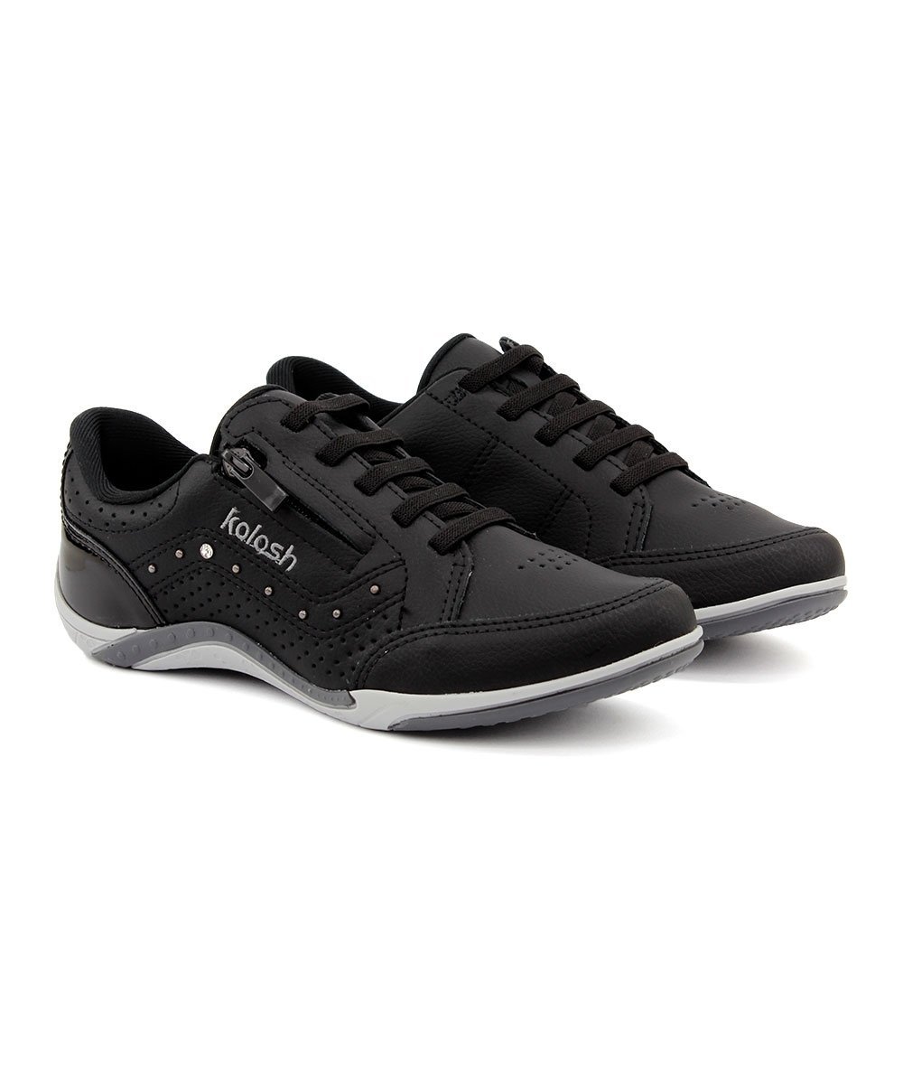 Tênis Feminino Kolosh Calce Fácil Ziper Preto Preto 3