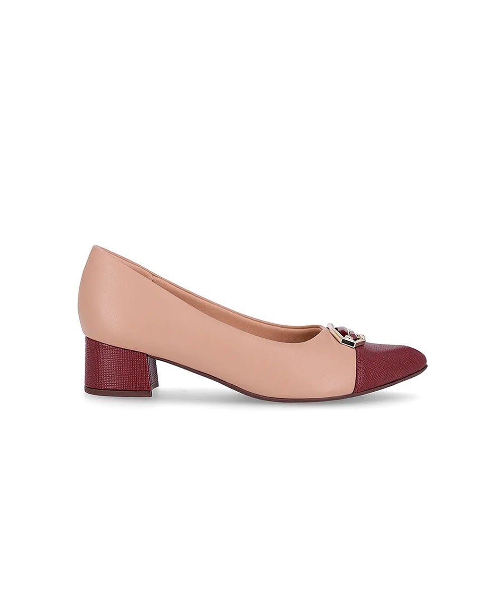 Sapato Scarpin Piccadilly Taci Salto Médio Bege