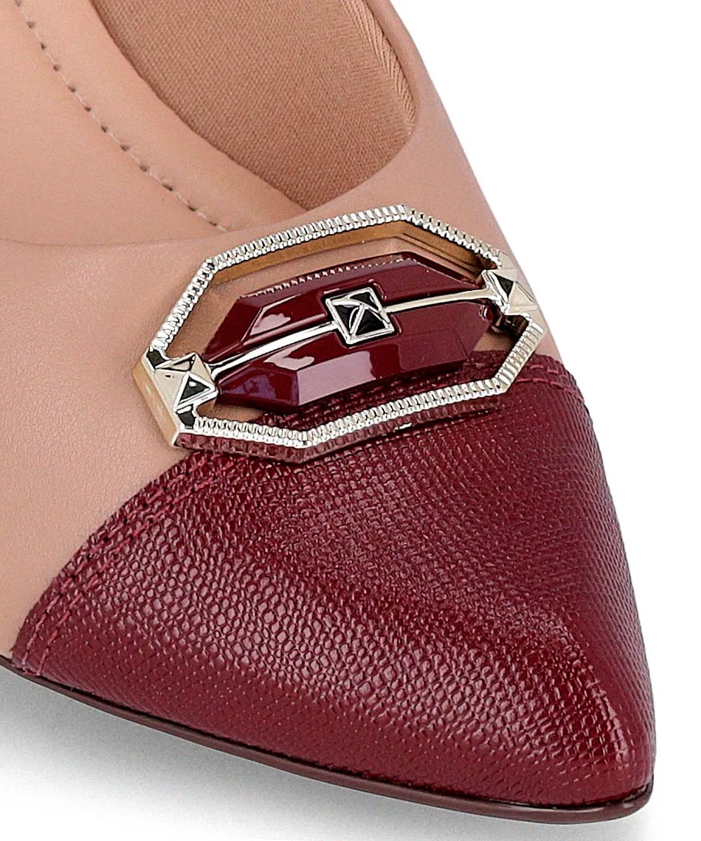 Sapato Scarpin Piccadilly Taci Salto Médio Bege Bege/Marrom 5