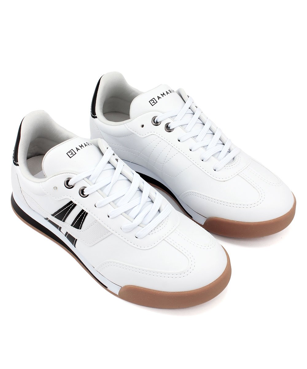 Tênis Feminino Casual Ramarim Snk Branco Branco/Preto 5