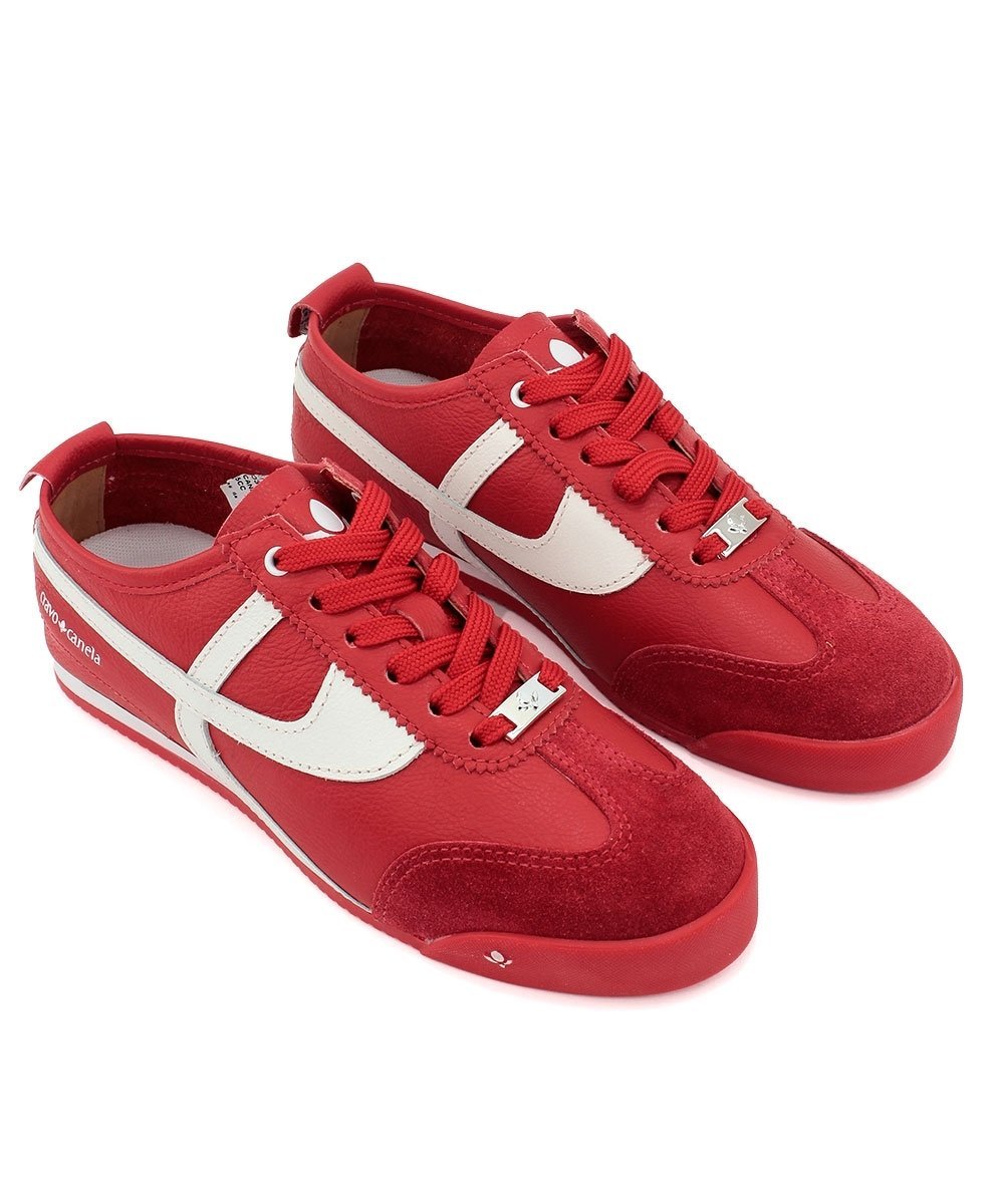 Tênis Feminino Cravo E Canela Couro Vermelho Vermelho 4