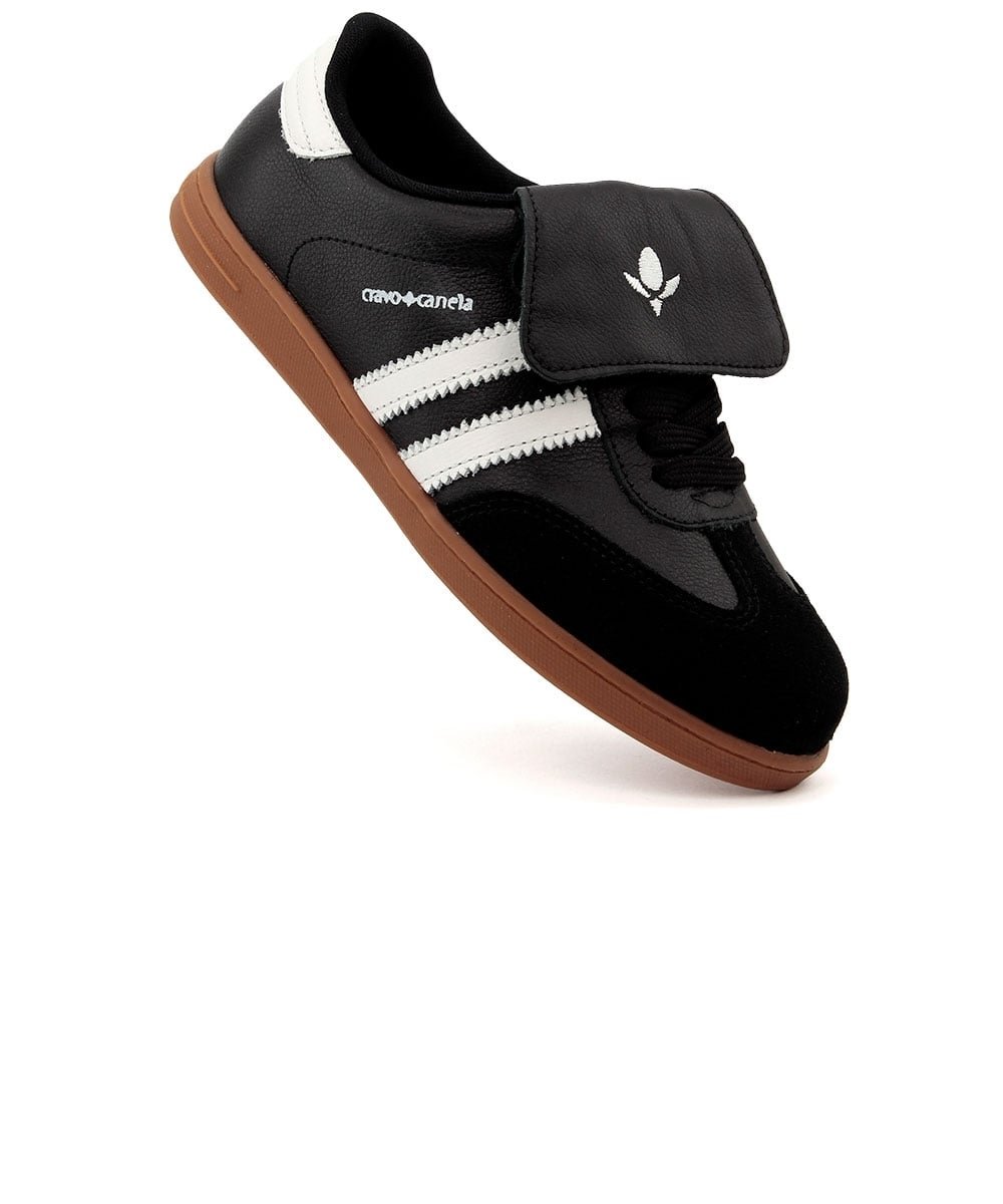 Tênis Feminino Cravo E Canela Couro Preto Preto 2
