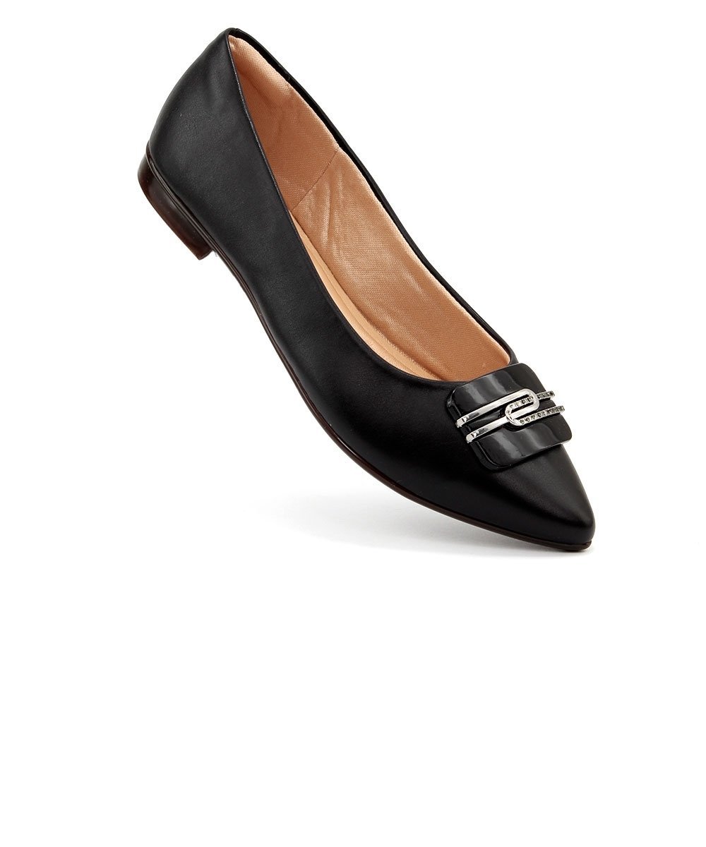 Sapatilha Light Gel Bico Fino Preto Preto 2