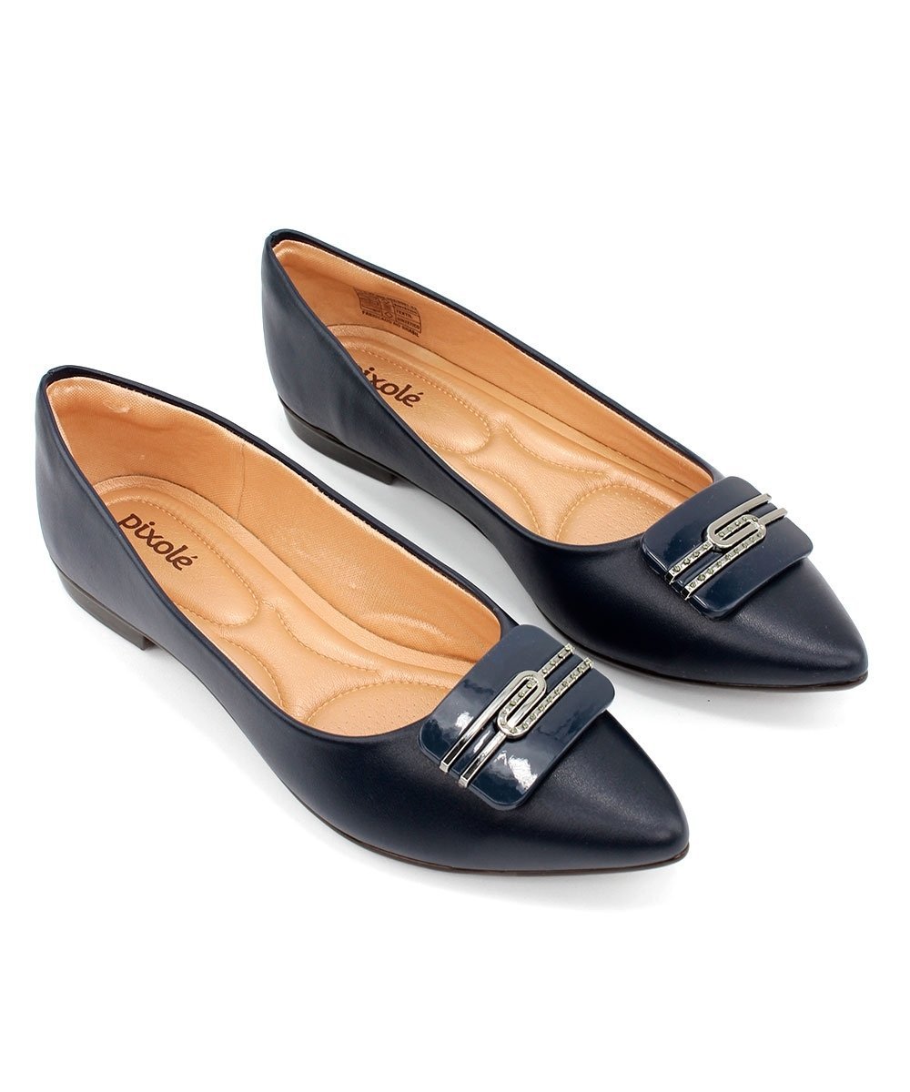 Sapatilha Light Gel Bico Fino Marinho Preto 4