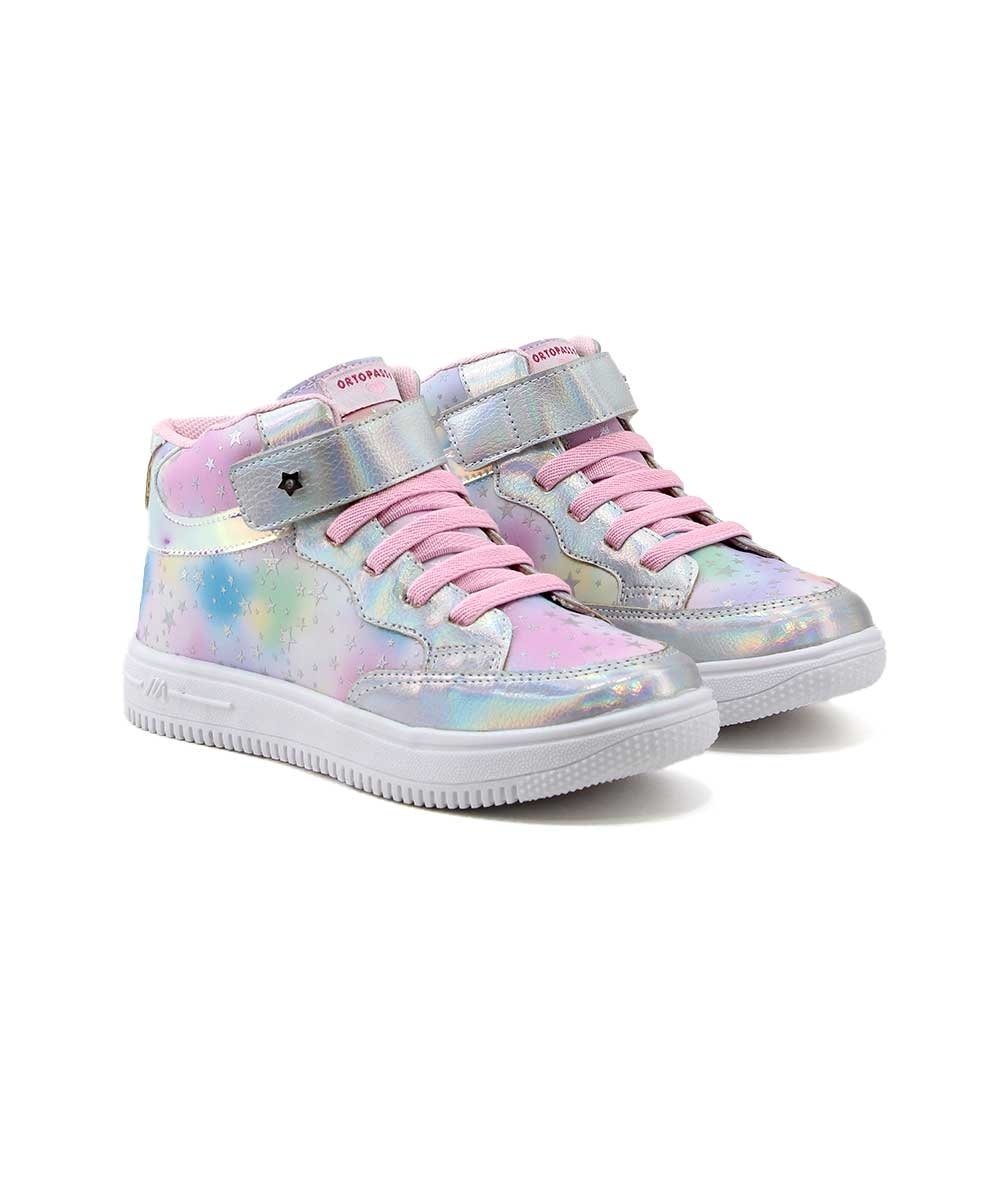 Tênis Infantil Ortopasso Force One 49530 20/27 Prata Rosa 3