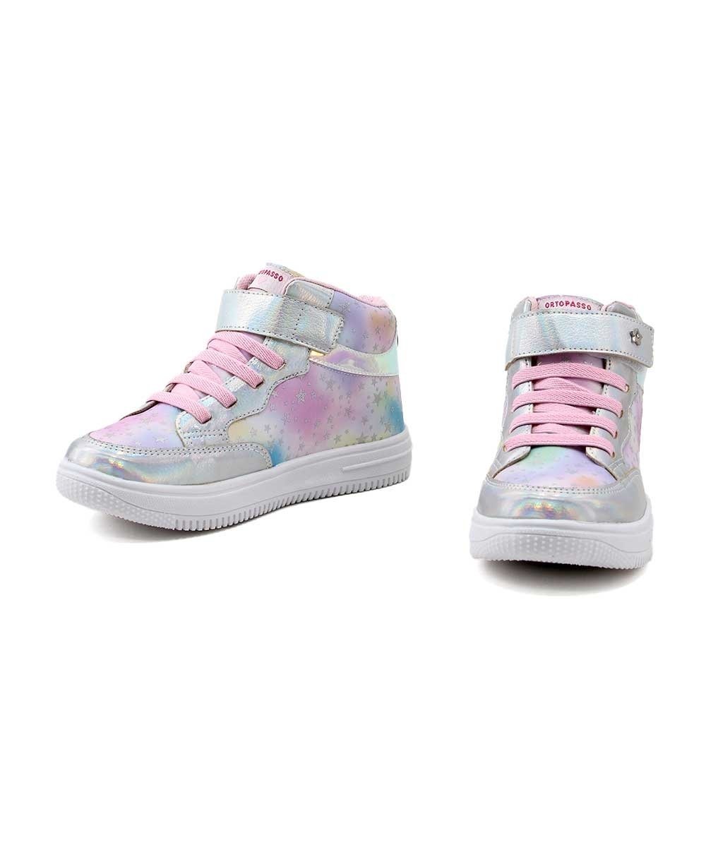 Tênis Infantil Ortopasso Force One 49530 20/27 Prata Rosa 4