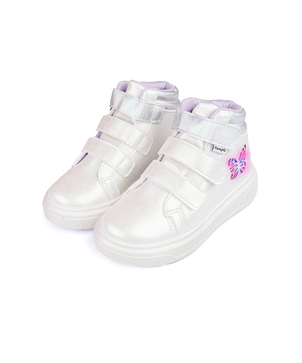 Tênis de Led Infantil Pampili Xp24 Borboleta Branco Branco 4