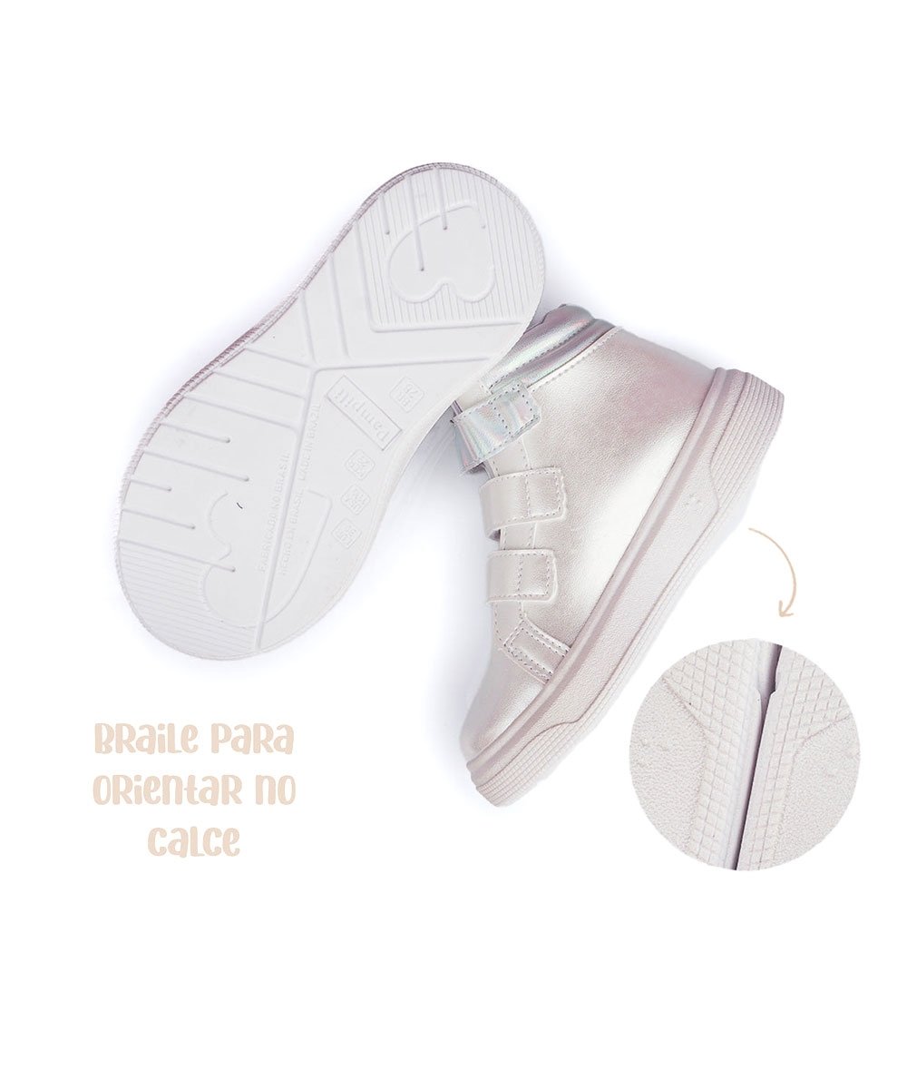 Tênis de Led Infantil Pampili Xp24 Borboleta Branco Branco 7