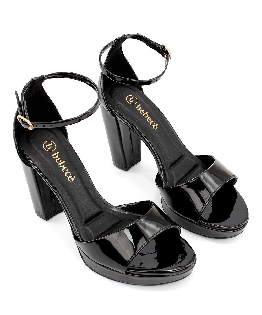 Sandália Meia Pata Bebecê Salto Alto Preto Preto 4