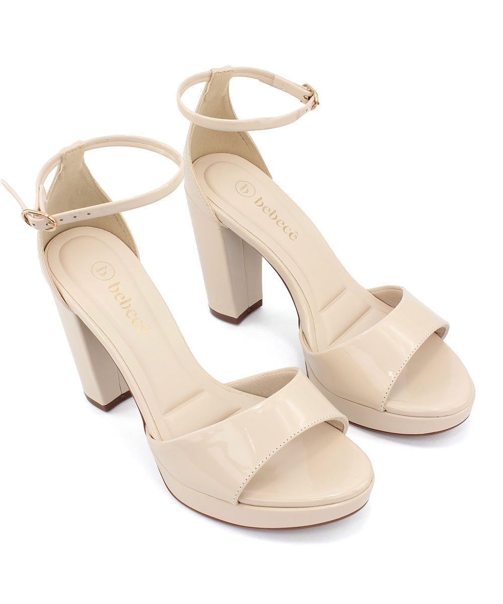 Sandália Meia Pata Bebecê Salto Alto Aveia Bege 6