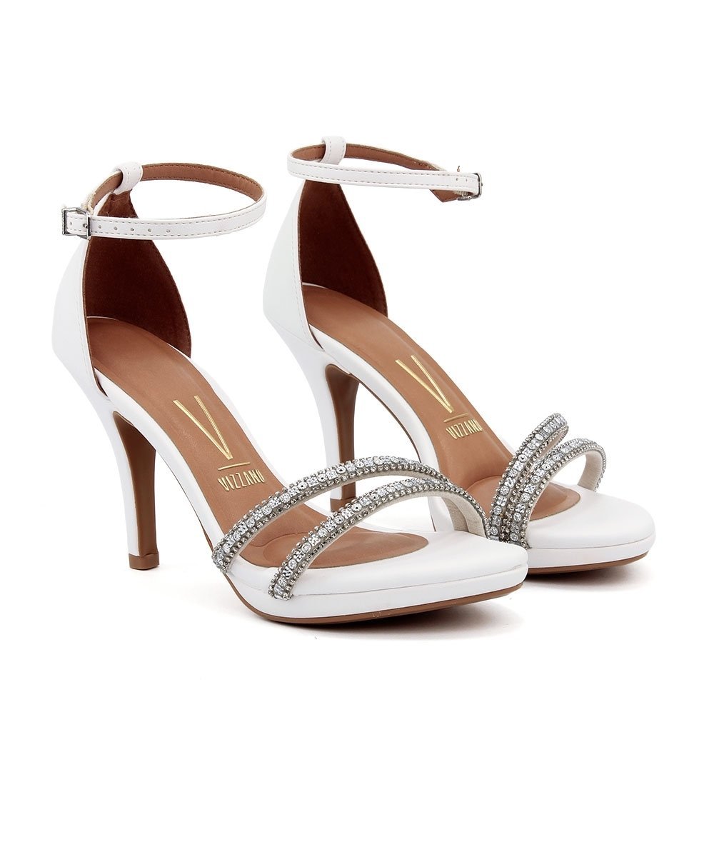 Sandália Vizzano Cristal Salto Alto Branco Branco 3