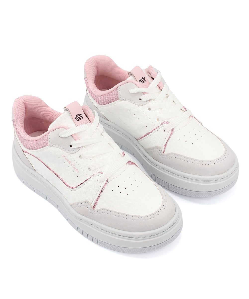 Tênis Infantil Pink Cats Casual Off White Branco/Rosa/Cinza 4
